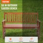VEVOR Gartenbank Terrassenbank aus Holz, 127 cm Parkbank Ruhebank 363 kg Tragkraft, 3 Personen Garten- und Parkbank mit Rückenlehne & Armlehnen, Vintage Sitzbank für Garten, Park, Hof, Veranda usw.
