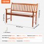 VEVOR Gartenbank 127cm Holz 363kg Park Terrasse Parkbank Sitzbank 3 Sitzer