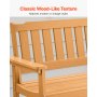 VEVOR Gartenbank Gartenmöbel Bänke 128 cm 363 kg Tragkraft für 2-3 Personen, wetterfester Kunststoffrahmen mit Rückenlehne und breiten Armlehnen, Terrassenbank für Garten Park Hof Holzfarbe