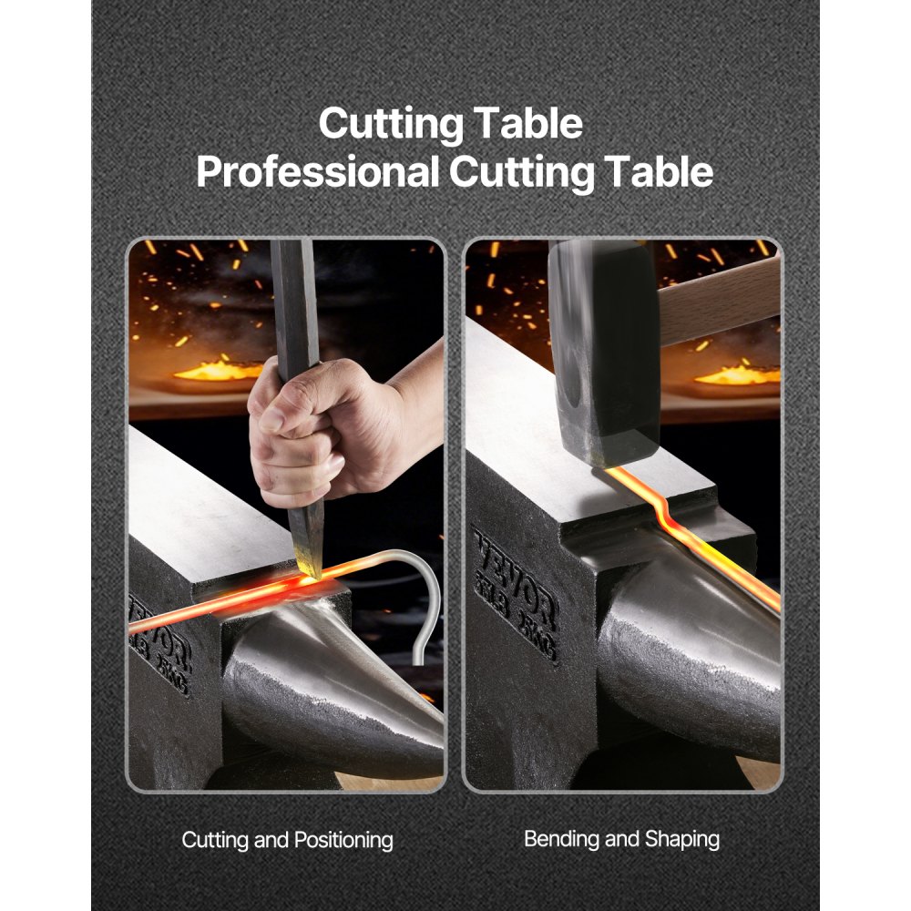 VEVOR Einzelhornamboss Amboss aus Gussstahl 25 kg runder Hornamboss mit hoher Härte & großer Arbeitsplatte & stabiler Basis, Metallbearbeitungswerkzeug zum Biegen Formen und Verdrehen von Metall