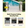 VEVOR Sicherheitstor (Einzel) abschließbares klappbares Scherentor mit 360°-Lenkrollen, einziehbare Stahltore Outdoor, für Eingangssicherheit Garage Lager, Falttor 190 x 131 cm (B x H) Schwarz