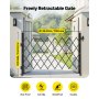VEVOR Sicherheitstor (Einzel) abschließbares klappbares Scherentor mit 360°-Lenkrollen, einziehbare Stahltore Outdoor, für Eingangssicherheit Garage Lager, Falttor 170 x 131 cm (B x H) Schwarz