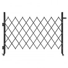 VEVOR Sicherheitstor (Einzel) abschließbares klappbares Scherentor mit 360°-Lenkrollen, einziehbare Stahltore Outdoor, für Eingangssicherheit Garage Lager, Falttor 170 x 131 cm (B x H) Schwarz