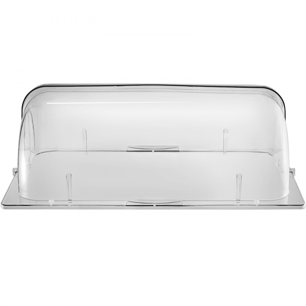 6 Stück Roll Top Deckel aus Kunststoff transparent 21"x13"x17" (L x W x H) runde Form für Warmhaltebehälter