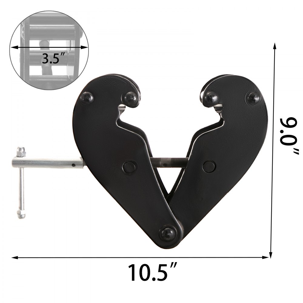 VEVOR 11000LBS Trägerklemme L-Stahlträger 5Ton Trägerklammer für L-Stahlträger Schwarz