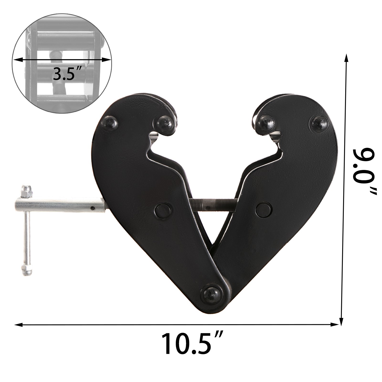 VEVOR 11000LBS Trägerklemme L-Stahlträger 5Ton Trägerklammer für L-Stahlträger Schwarz