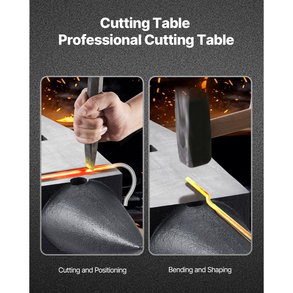 VEVOR Amboss aus Stahl 48,1 kg Einzelhorn-Amboss mit großer Arbeitsplatte und stabiler Basis, hohe Härte, robuster, runder Horn-Amboss, Schmiede, zum Biegen, Formen