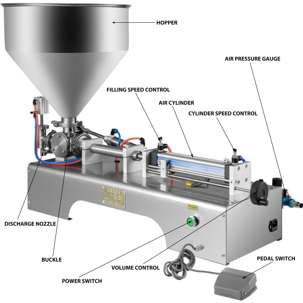 Pneumatisch Abfüllmaschine Creme/honig/soße/marmelade/paste Füllmaschine 5-100ml