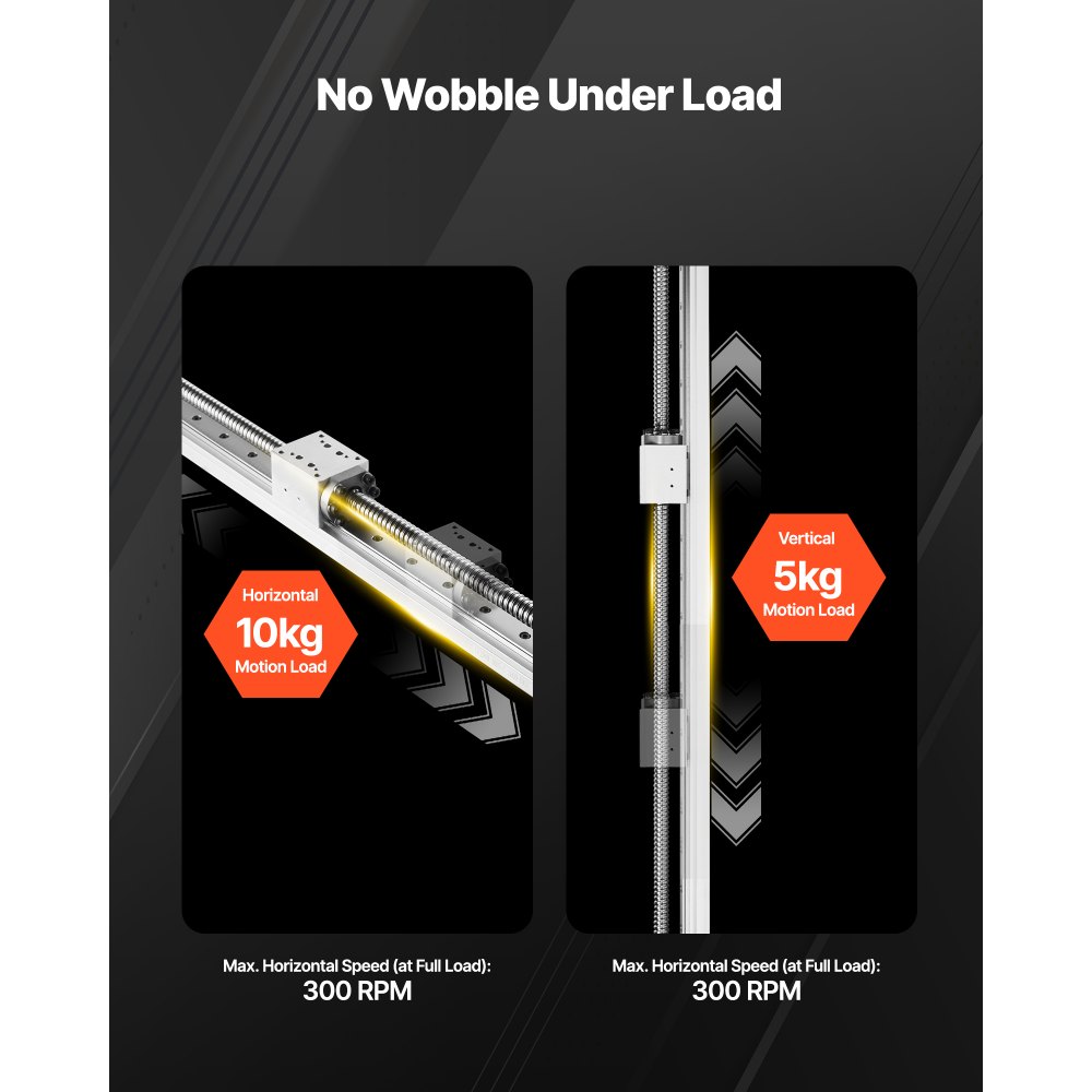 VEVOR Linearführung, 1000 mm Hub, Kugelgewindetrieb, CNC-Linearführungs-Tischantrieb, motorisierter Nema 23 Schrittmotor, hohe Präzision, für Graviermaschinen, CNC-Fräsmaschinen und 3D-Drucker