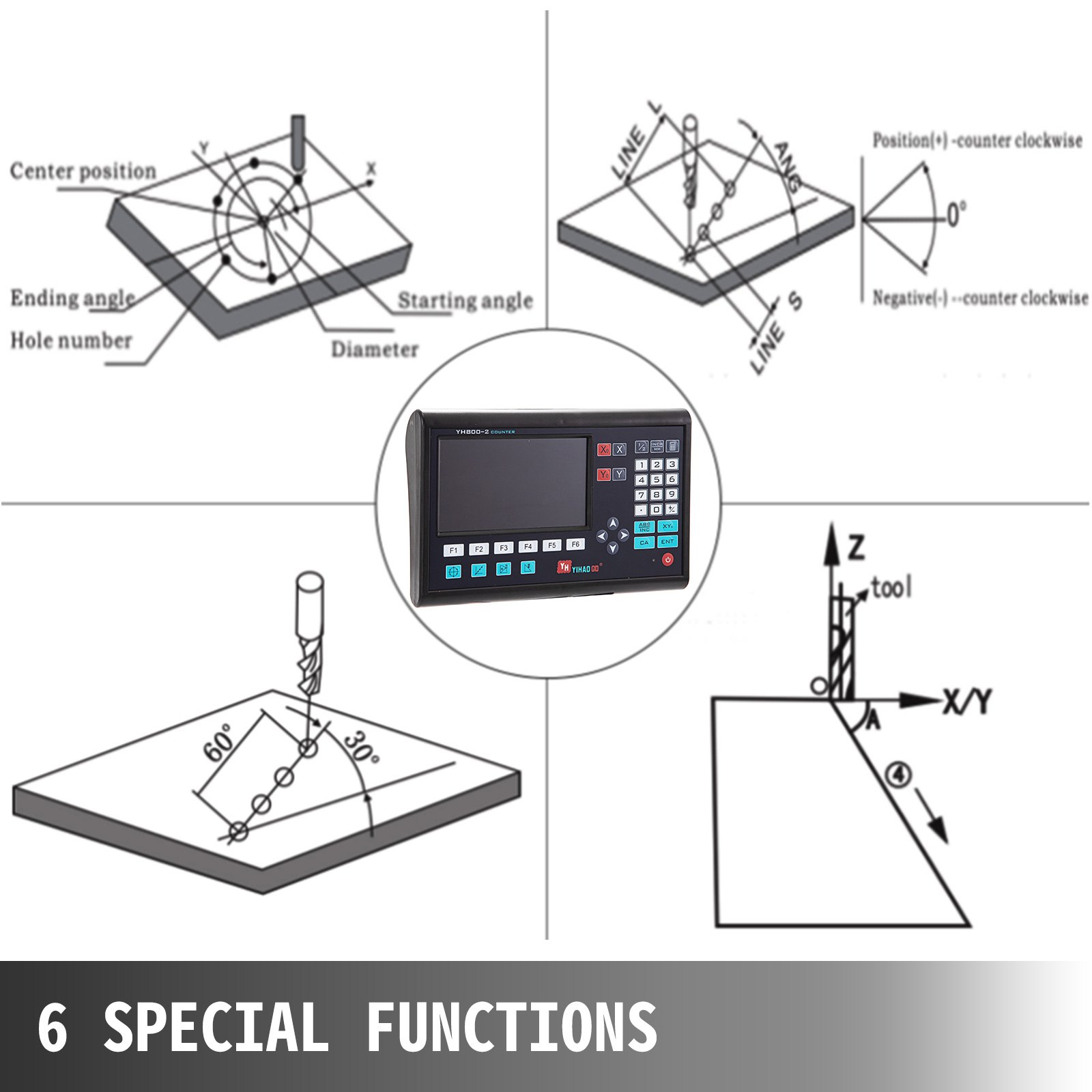Vevor 2-achsen-digitalanzeige-fräsmaschine Linear-encoder Dro Fräsmaschine