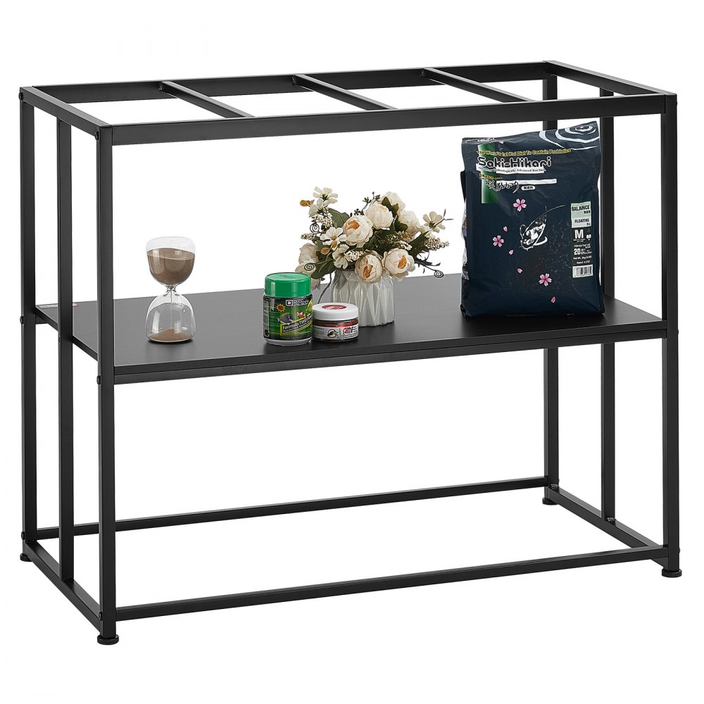 VEVOR Aquariumständer, 40 Gal Fischtankständer, 927 x 470 x 750 mm Stahlschildkrötentankständer, 152 kg Tragkraft, Reptilientankständer mit Aufbewahrung, Hardware-Kit & Rutschfesten Füßen Schwarz