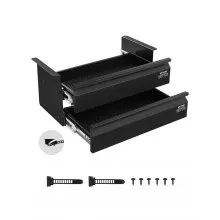 VEVOR Untertisch Schublade 457x227x200mm, Unterbau Schreibtisch, versteckter 2-lagiger Aufbewahrungs-Organizer, Bleistiftschublade unter dem Tisch für Sitz-Steh-Arbeitsplätze zu Hause