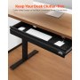 VEVOR Untertisch Schublade 740x235x107mm, Unterbau Schreibtisch, versteckter Schreibtisch-Aufbewahrungs-Organizer, Bleistiftschublade unter dem Tisch für Sitz-Steh-Arbeitsplätze im Büro & zu Hause