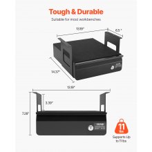 VEVOR Untertisch Schublade mit Regal Unterbau Schreibtisch 365x335x185mm