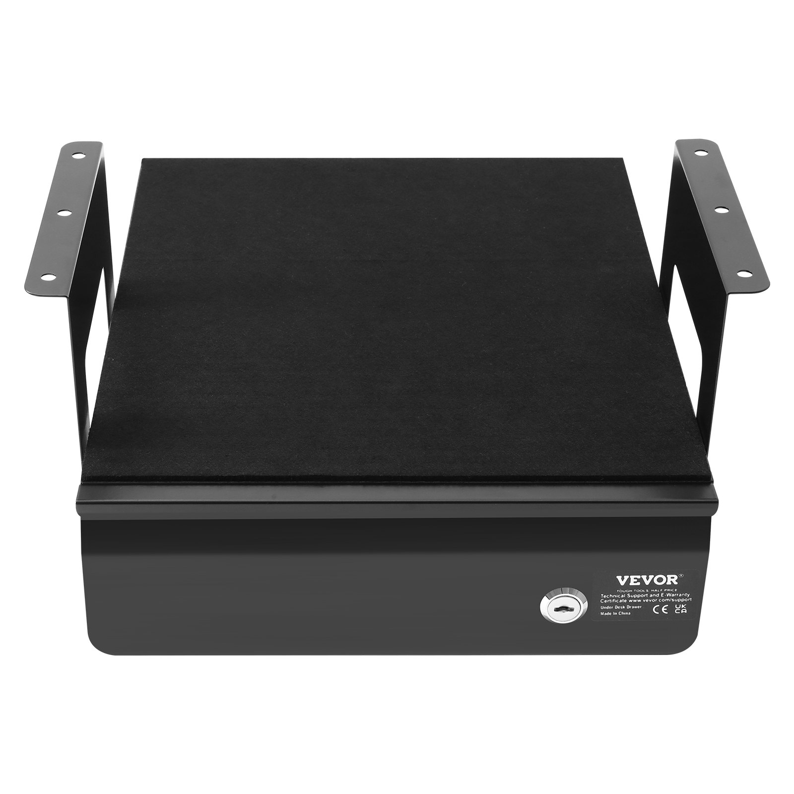 VEVOR Untertisch Schublade 365x335x185 mm, Unterbau Schreibtisch, versteckter Schreibtisch-Aufbewahrungs-Organizer, abschließbare Bleistiftschublade unter dem Tisch für Sitz-Steh-Arbeitsplätze