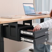 VEVOR Untertisch Schublade mit Regal Unterbau Schreibtisch 365x335x250mm 2-Fach