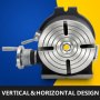 VEVOR Teilapparat Rundtisch 200mm Rundteiltisch Horizontal-Vertikal Teilkopf Teilapparat schwenkbar zum Fräsen und Bohren