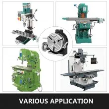 VEVOR Teilapparat Rundtisch 200mm Rundteiltisch Horizontal Vertikal Teilkopf Teilapparat schwenkbar zum Fräsen und Bohren
