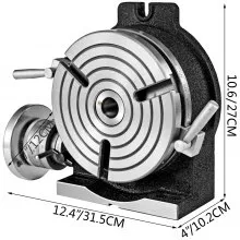 VEVOR Teilapparat Rundtisch 200mm Rundteiltisch Horizontal Vertikal Teilkopf Teilapparat schwenkbar zum Fräsen und Bohren