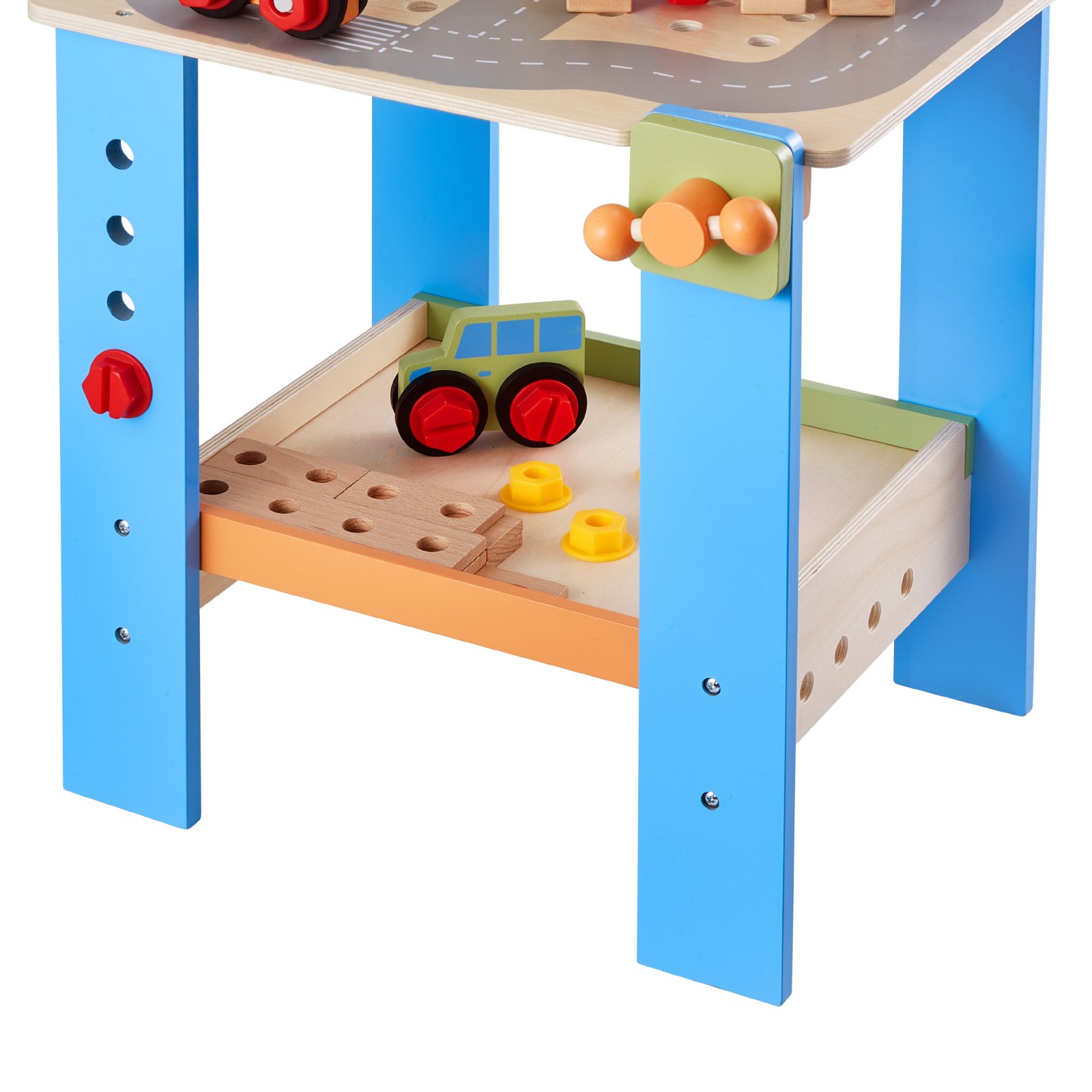 VEVOR Kinder Werkbank, 62-teilig, Holz-Werkzeugbank für Kinder ab 3 Jahren, Spielwerkzeuge Bauwerkzeuge mit realistischen Werkzeugen, Bauspielzeug-Set, kreatives und lehrreiches Konstruktionsspielzeug