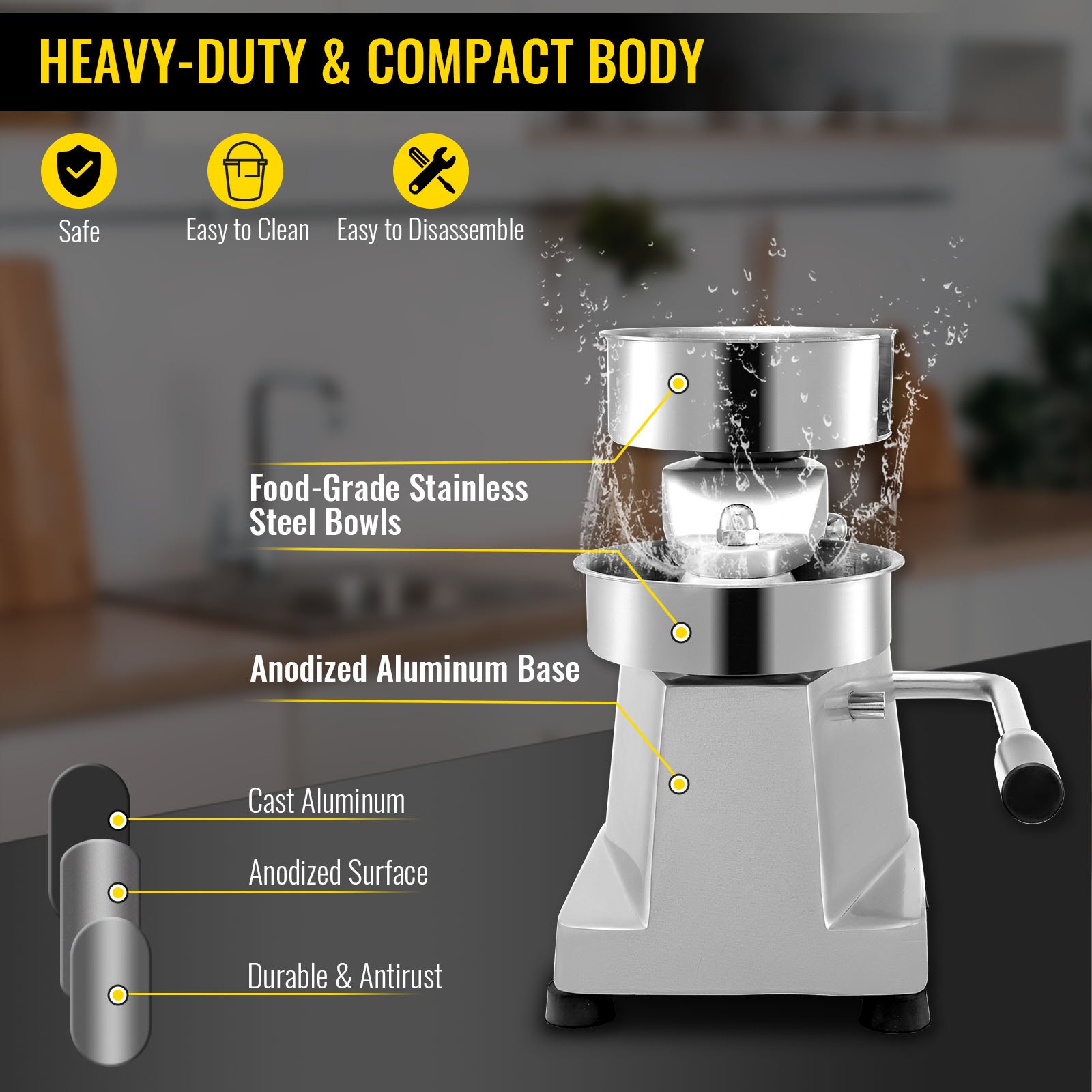VEVOR Burgerpresse Edelstahl mit Durchmesser von 130 mm Burger Patti Presse Burger ehemalige wirtschaftliche Hamburger Presse einfach zu bedienen und