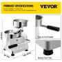 VEVOR Burgerpresse Edelstahl mit Durchmesser von 150mm Burger Patti Presse Burger former kommerziell Hamburger Presse einfach zu bedienen und reinigen