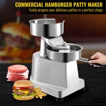 VEVOR Burgerpresse Edelstahl mit Durchmesser von 150 mm Burger Patti Presse Burger ehemalige wirtschaftliche Hamburger Presse einfach zu bedienen und