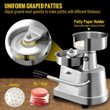VEVOR Burgerpresse Edelstahl mit Durchmesser von 150 mm Burger Patti Presse Burger ehemalige wirtschaftliche Hamburger Presse einfach zu bedienen und