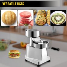 VEVOR Burgerpresse Edelstahl mit Durchmesser von 150 mm Burger Patti Presse Burger ehemalige wirtschaftliche Hamburger Presse einfach zu bedienen und