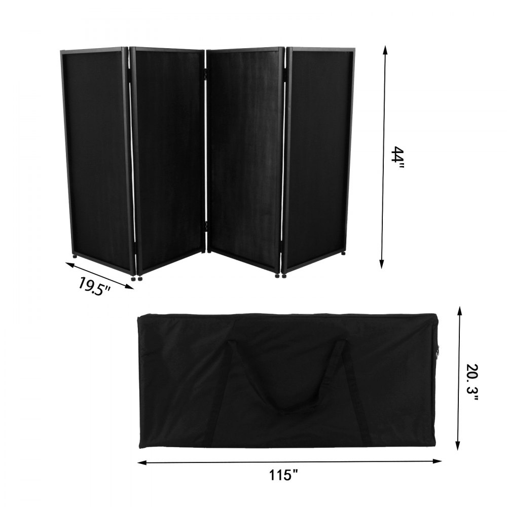 DJ-Event-Fassade Weiß + Schwarz Scrim Metallrahmen Booth W/Travel Bag Case Stabil