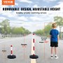 VEVOR Verkehrshütchen Verkehr Absperrpfosten 2 Stk. 285 x 285 mm Sockel Warnkegel Verkehrsleitkegel Warnleitkegel mit Kett, Leitpfostenkegel Straßensperrpfosten Rot & Weiß Wasser- und Sandeinspritzung
