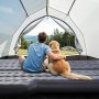 VEVOR Auto Luftmatratze aufblasbare Campingmatratze verdickte Reisebetten aus Oxford tragbare Isomatte mit Luftpumpe & Düse & Tragetasche, für die meisten SUVs MPVs Limousinen, Grau