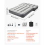VEVOR Car Air Mattress suitable for Toyota 4Runner / Jeep Wrangler, inflatable camping mattress, flocked & thickened travel beds, portable sleeping mat with built-in pump & 2 pillows, gray