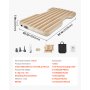 VEVOR Car Air Mattress compatible with Tesla Model Y (2020-2024), inflatable camping mattress, flocked & thickened travel beds, portable sleeping mat with built-in pump & 2 pillows, Beige