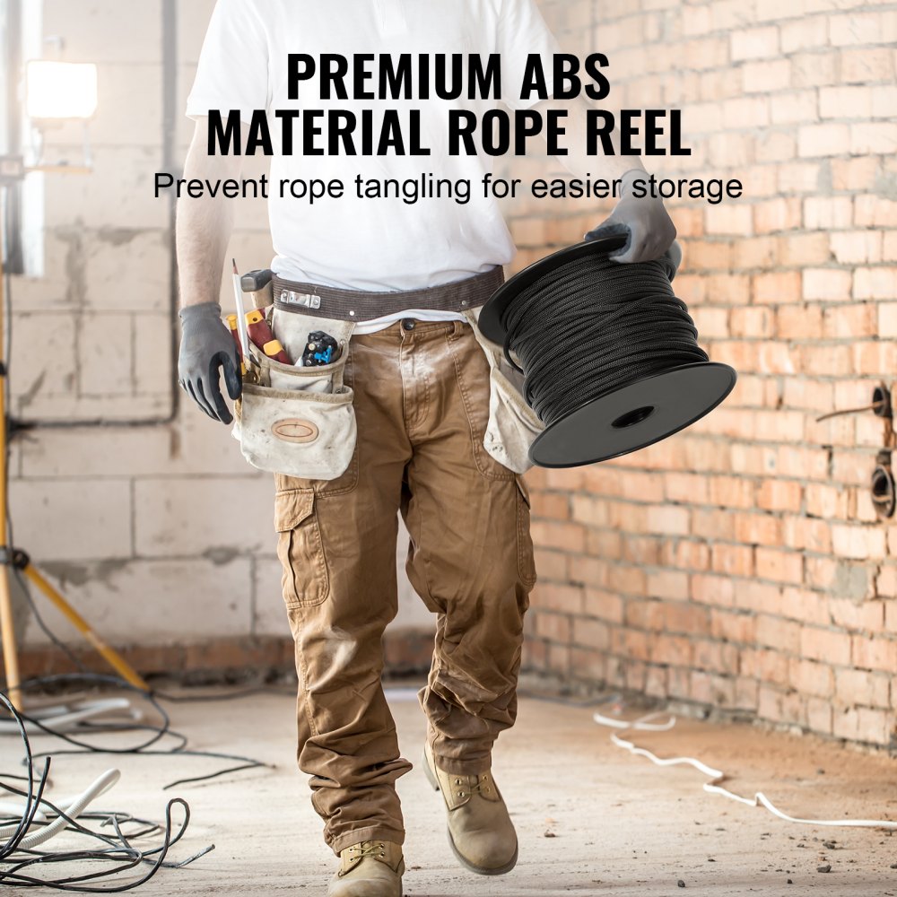 VEVOR Geflochtenes Nylonseil, 3/16 Zoll x 1000 Fuß, 32 Stränge, 720 Pfund Bruchfestigkeit, Outdoor-Kletterseil, Baumpfleger-Kletterseil für Felswanderungen, Camping, Schaukeln, Abseilen, Rettung