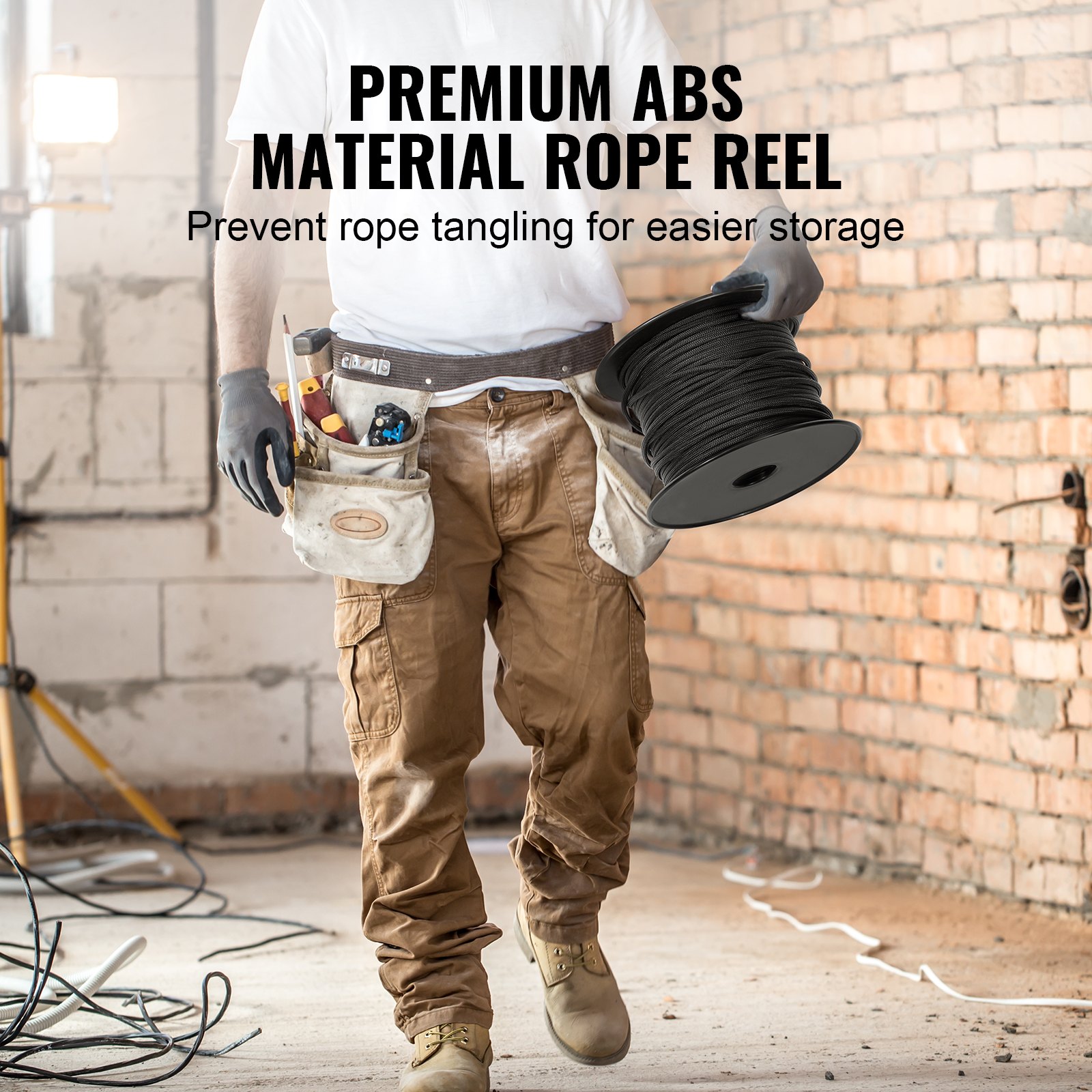 VEVOR Geflochtenes Nylonseil, 3/16 Zoll x 250 Fuß, 32 Stränge, 720 Pfund Bruchfestigkeit, Outdoor-Kletterseil, Baumpfleger-Kletterseil für Felswanderungen, Camping, Schaukeln, Abseilen, Rettung