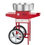 VEVOR elektrische Zuckerwattemaschine kommerzielle Zuckerwattegeräte mit Wagen (1000 W) mit 52 cm Edelstahlschüssel & Zuckerschaufel & Schublade, perfekt für Kindergeburtstage Familienfeiern Rot
