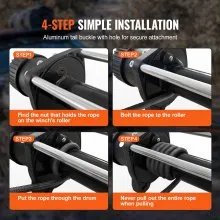 VEVOR Kunststoffseil 6,4 mm x 15,2 m Seilwinde Synthetikseil aus 12 Strängen hochmolekularer Polyethylenfasern Windenseil Powerline ideal zum Ziehen von ATVs UTVs Autos SUVs und großen Offroadern
