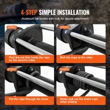 VEVOR Kunststoffseil 4,8 mm x 15,2 m Seilwinde Synthetikseil aus 12 Strängen hochmolekularer Polyethylenfasern Windenseil Powerline ideal zum Ziehen von ATVs UTVs Autos SUVs und großen Offroadern