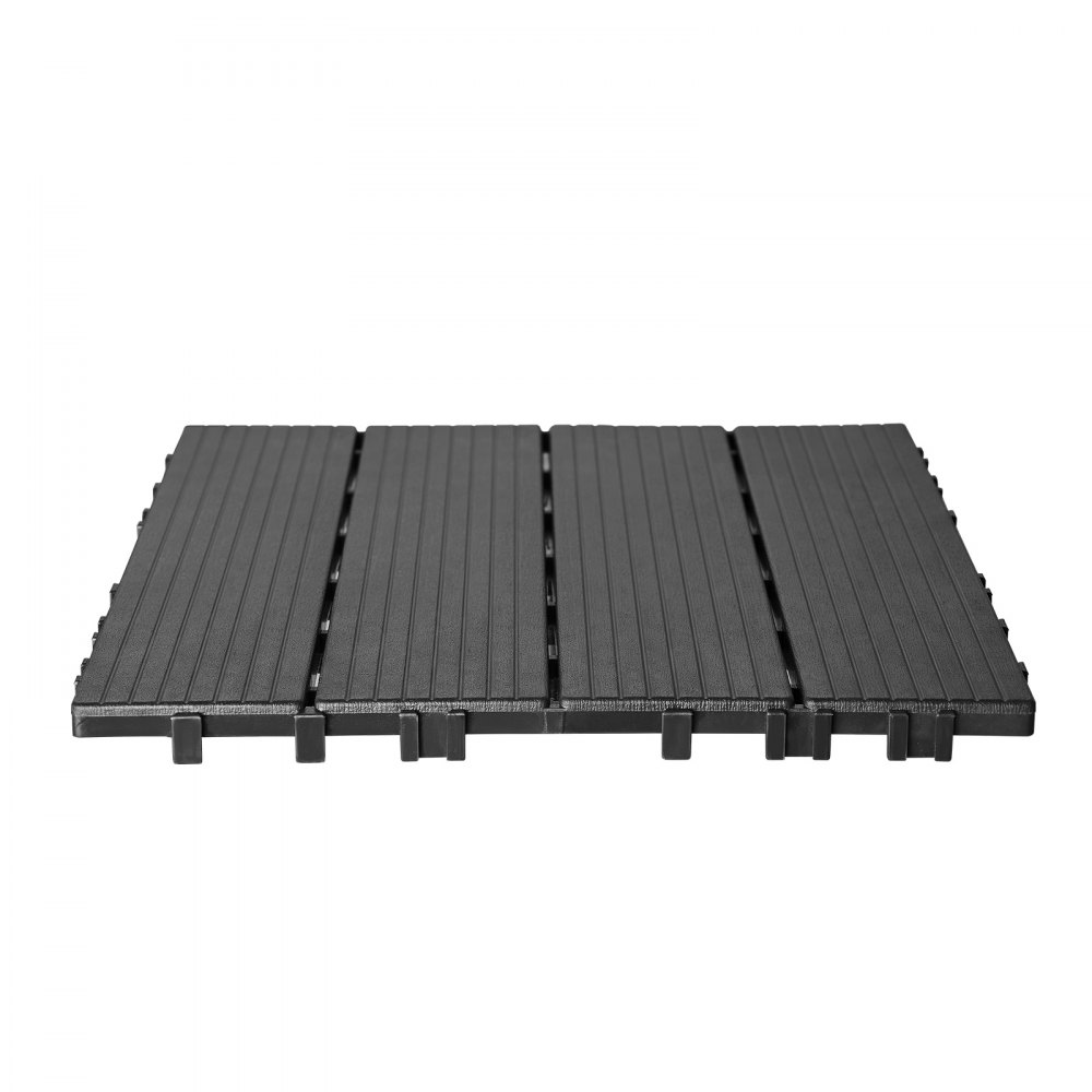 VEVOR Terrace Tiles, Set of 36, Balcony Tiles 30 x 30 cm, Click Tiles, Waterproof Plastic Flooring for Outdoor Use, Terrace Flooring for Porch, Pool, Balcony, Backyard, Dark Grey
