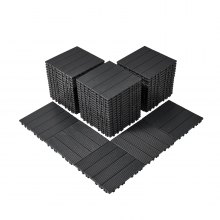 VEVOR 54x Terrassenfliesen Klickfliese Balkonfliesen Fliesen 295X295mm Dunkelgrau