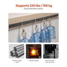 VEVOR Schiebetürbeschlag 150kg Schiebetürsystem 1,5m Laufschiene Schwarz