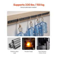 VEVOR Schiebetürsystem 150kg Schiebetürbeschlag 2m Laufschiene Schwarz
