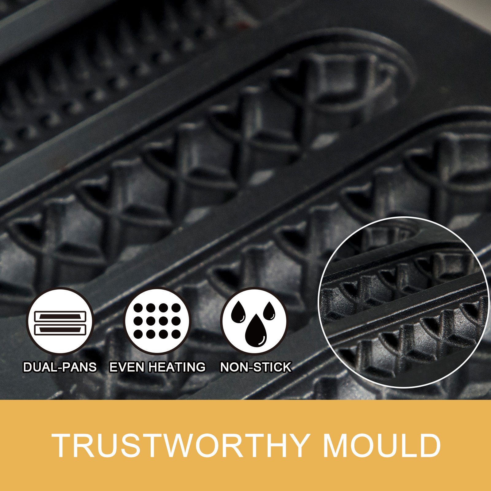 Waffeleisen Für Französisch Hotdog Anti-haftbeschichtung Alarm Led-licht