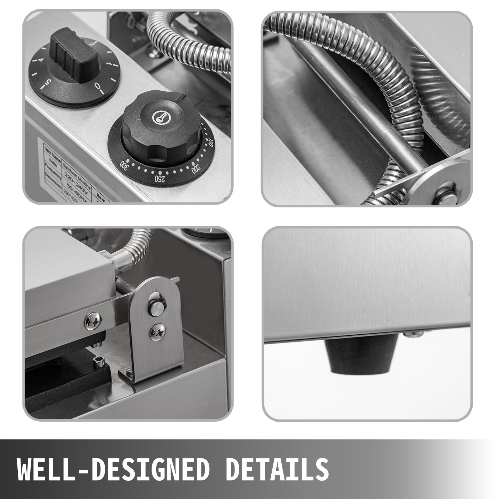 Sandwichtoaster, Sandwichgrill,1250w, Kommerziellerkontaktgrill Toaster