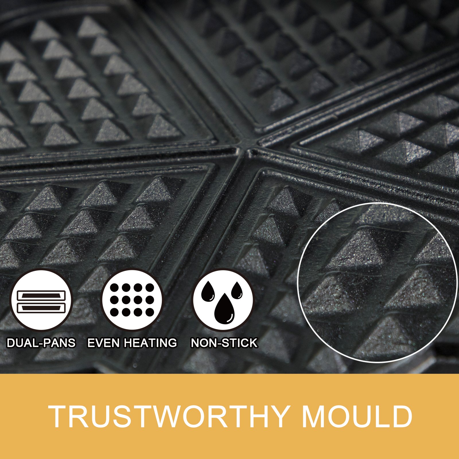 Waffeleisen Waffelautomat Für Herzchen-waffeln Edelstahl 1750w