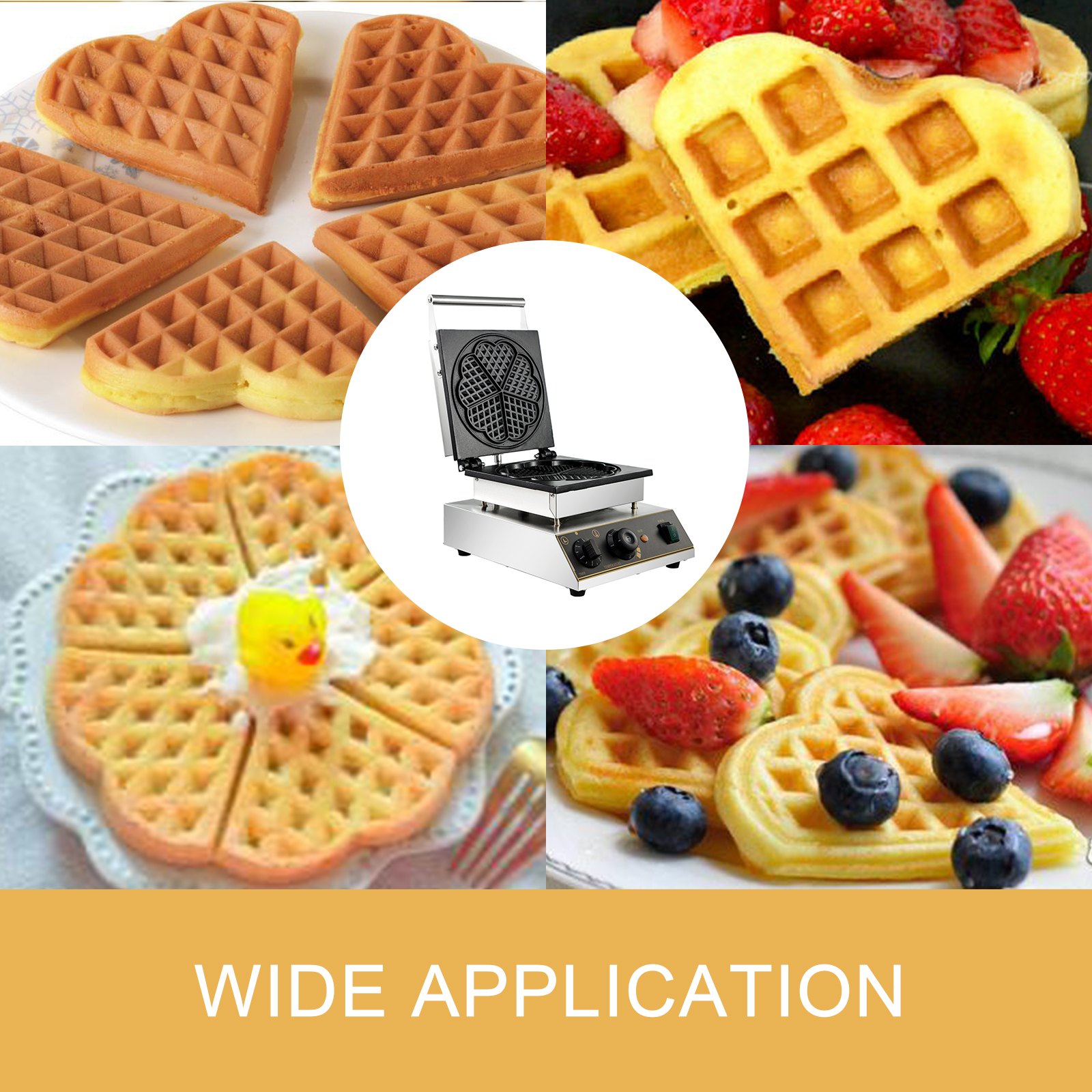 Waffeleisen Waffelautomat Für Herzchen-waffeln Edelstahl 1750w