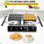 VEVOR Waffeleisen Belgische Waffel, 1600 W Kontaktgrill Waffeleisen Edelstahl Waffeleisen Doppelt Testsieger, 0~5 min Waffeln Automat Ei Kuchen Bubble Waffles Maker mit Doppeltem Griff