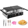 VEVOR Waffeleisen Belgische Waffel, 1600 W Kontaktgrill Waffeleisen Edelstahl Waffeleisen Doppelt Testsieger, 0~5 min Waffeln Automat Ei Kuchen Bubble Waffles Maker mit Doppeltem Griff