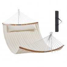 VEVOR Hängematte aus gestepptem Stoff, 1400 x 1900 mm Doppelhängematte für 2 Personen mit abnehmbarem Kissen und Ketten für Camping, Outdoor, Terrasse, Garten, Strand, 0,22 Tonnen Tragfähigkeit